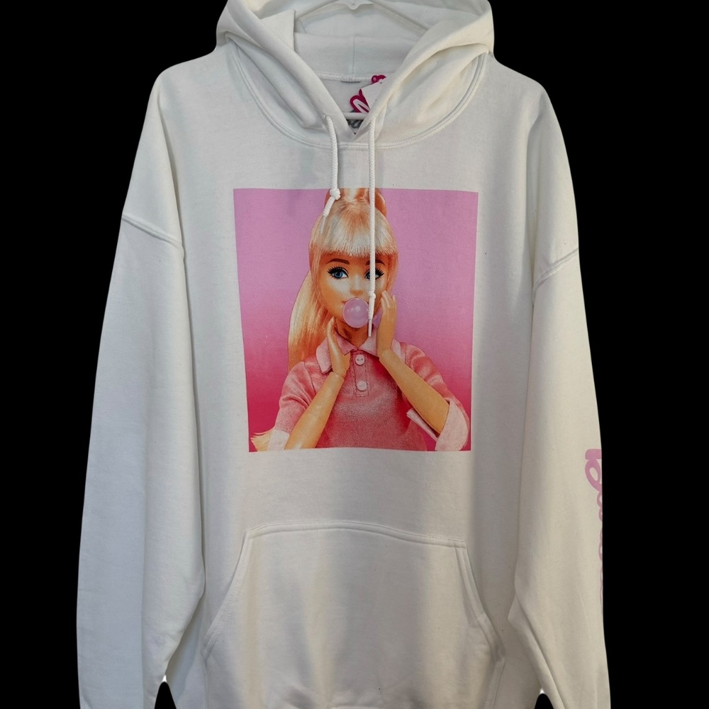 Rue21 Hoodie White Barbie Cotton Fleece Unisex Women's Sweatshirt 0007628 0010